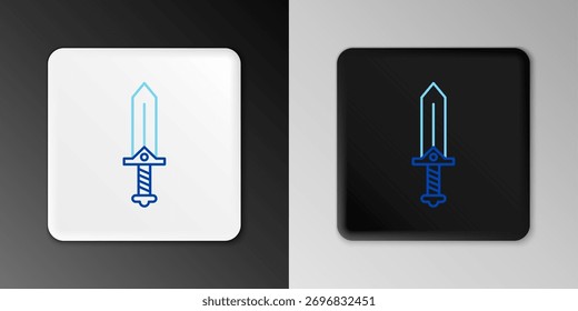 Line Sword for game icon isolated on grey background. Colorful outline concept. Vector