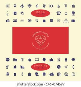 Line symbol, Logo - a heart with the labirint - a symbol of the search for love, happiness, rapport.