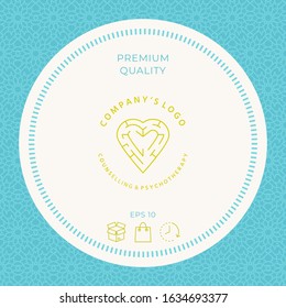 Line symbol, Logo - a heart with the labirint - a symbol of the search for love, happiness, rapport.