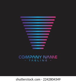 line symbol logo, with repetition and gradient concept