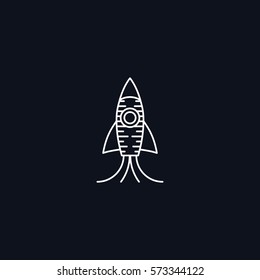 Line Symbol, Rocket liftoff, Startup concept, vector design element