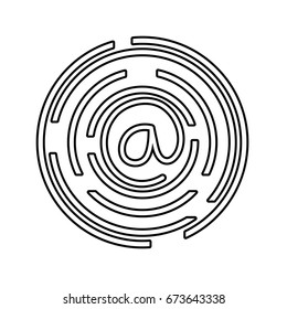 line at symbol of web addres to internet connection