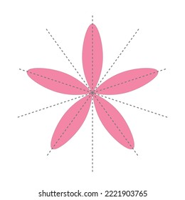 Línea de simetría en forma de geometría.