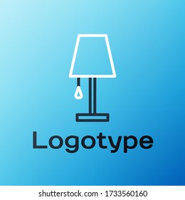Line Table lamp icon isolated on blue background. Colorful outline concept. Vector Illustration
