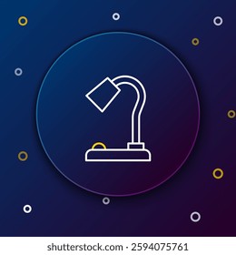 Line Table lamp icon isolated on blue background. Colorful outline concept. Vector
