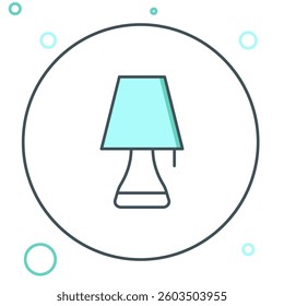 Line Table lamp icon isolated on white background. Colorful outline concept. Vector