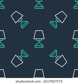 Line Table lamp icon isolated seamless pattern on black background.  Vector