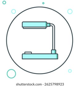 Line Table lamp icon isolated on white background. Table office lamp. Colorful outline concept. Vector