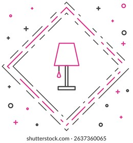 Line Table lamp icon isolated on white background. Colorful outline concept. Vector Illustration