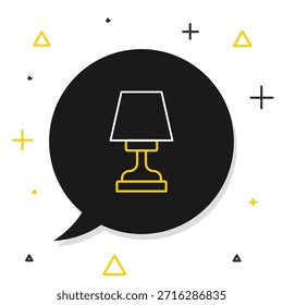 Línea Icono de la lámpara de mesa aislado sobre fondo blanco. Concepto de contorno colorido. Vector