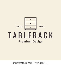 line table rack minimalist logo design, vector graphic symbol icon illustration