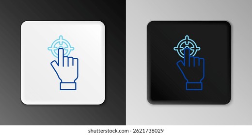 Line Target financial goal concept icon isolated on grey background. Symbolic goals achievement, success. Colorful outline concept. Vector