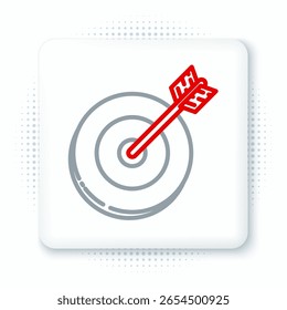 Icono de línea objetivo aislado sobre fondo blanco. Icono de objetivo de inversión. Concepto de negocio exitoso. Signo de efectivo o dinero. Concepto de contorno colorido. Vector