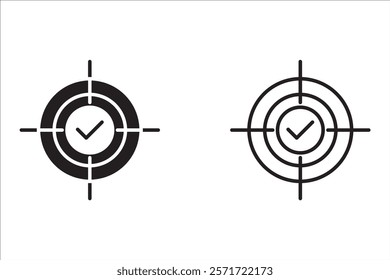 line target icon set. business target icon or achievement plan. Approved target vector design, ready for premium use

