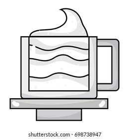 line tasty espresso coffe cup