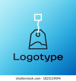 Line Tea bag icon isolated on blue background. Colorful outline concept. Vector Illustration
