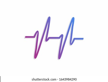 línea de ilustraciones de ondas tecnológicas logotipo icono vectorial plantilla de icono con el concepto de color degradado