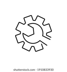 Line technical support icon on white background