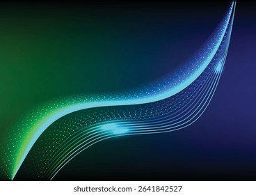 Line technology abstract background. Concept of cyberspace digital futuristic, curve connection, wave partical vector, tech motion, neon glow energy, communication flowing, speed stiped, innovation.