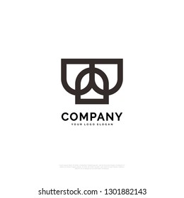line Technology - Logo template real estate, apartment, condo, house, rental, business. brand, branding, logotype, company, corporate, identity. Clean, modern and elegant style design - Vector
