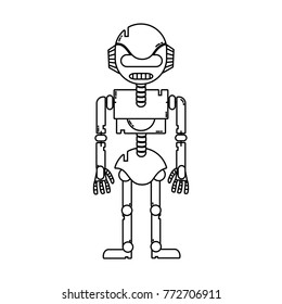 line technology robot with robotic body design