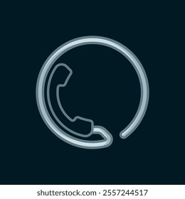 Line Telephone 24 hours support icon isolated on black background. All-day customer support call-center. Full time call services. Flat filled outline style with shadow. Vector