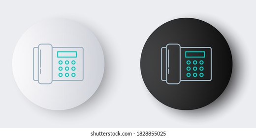 Line Telephone icon isolated on grey background. Landline phone. Colorful outline concept. Vector