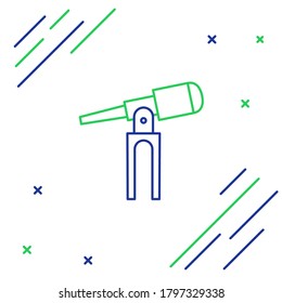 Line Telescope icon isolated on white background. Scientific tool. Education and astronomy element, spyglass and study stars. Colorful outline concept. Vector