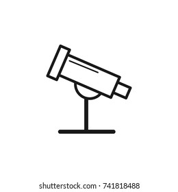 Line Telescope icon on white background