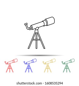 Line Telescope multi color style icon. Simple thin line, outline vector of sciense icons for ui and ux, website or mobile application