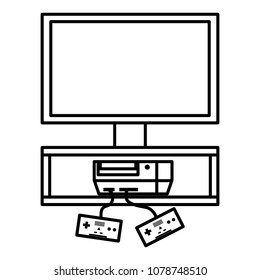 line television with videogame console with controller technology