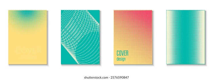 Line Template Set. Color Art With Memphis Elements. Linear Shapes In Annual Frame. Business Flyer. Minimalist Dot Texture. Geometric Wave Background. Trendy Line Template