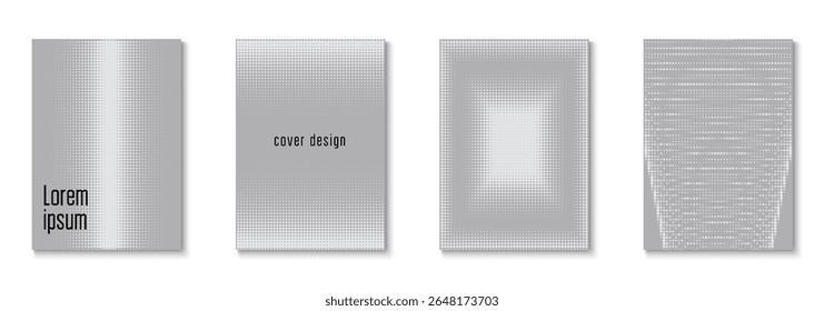 Zeilenvorlagensatz. Coole Kreise in minimalem Layout. Junge Marke im minimalistischen Rahmen. Musik Schwarz-Grau-Flyer. Grafiktextur. Weißes Markenposter. Graustufenlinienvorlage