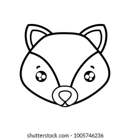 line tender fox head cute animal