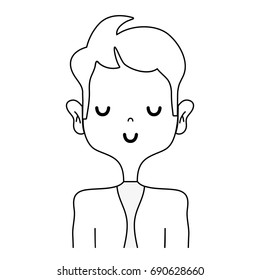 line tender man with elegant clothes and hairstyle design