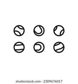 line tennis ball icon on white background