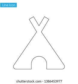 Line Tent Icon Design Vector