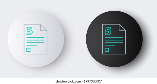 Zeilentest oder Prüfungsbogen Symbol einzeln auf grauem Hintergrund. Test-Papier-, Test- oder Besichtigungskonzept. Farbiges Rahmenkonzept. Vektorgrafik