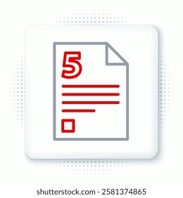 Line Test or exam sheet icon isolated on white background. Test paper, exam or survey concept. Colorful outline concept. Vector