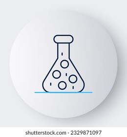 Line Test tube and flask chemical laboratory test icon isolated on white background. Laboratory glassware sign. Colorful outline concept. Vector