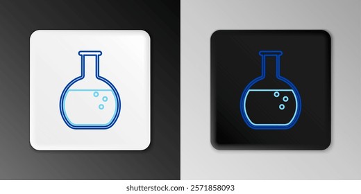 Line Test tube and flask - chemical laboratory test icon isolated on grey background. Colorful outline concept. Vector