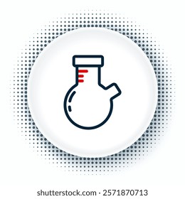 Line Test tube and flask chemical laboratory test icon isolated on white background. Laboratory glassware sign. Colorful outline concept. Vector