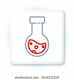 Line Test tube and flask chemical laboratory test icon isolated on white background. Laboratory glassware sign. Colorful outline concept. Vector
