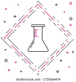 Line Test tube and flask icon isolated on white background. Chemical laboratory test. Laboratory glassware. Colorful outline concept. Vector Illustration