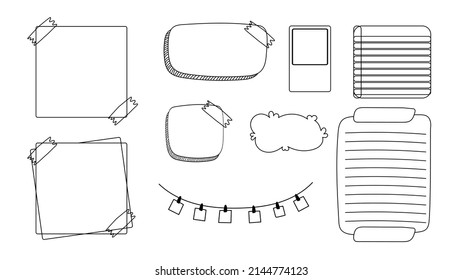 ์ Cuadro de texto de línea de bloc de notas .aislado en fondo blanco ,Ilustración vectorial EPS 10