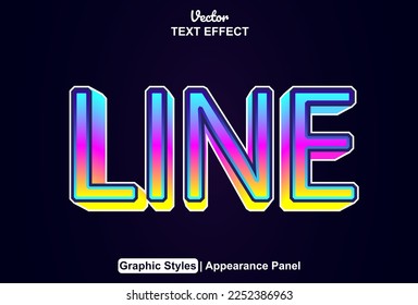 line text effect with graphic style and editable.