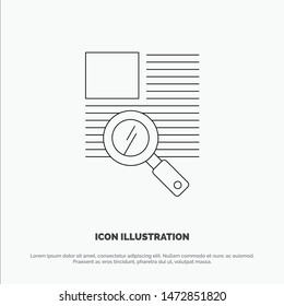 Line, Text, Zoom, Reading Line Icon Vector