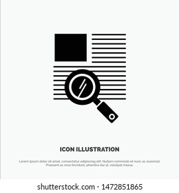 Line, Text, Zoom, Reading solid Glyph Icon vector