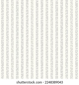 Line texture stripe background. Vector seamless repeat pattern of dashed vertical pinstripe in black and white. Abstract design element.