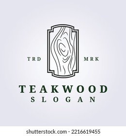 Line Texture Of Teakwood Logo Vector Illustration Design